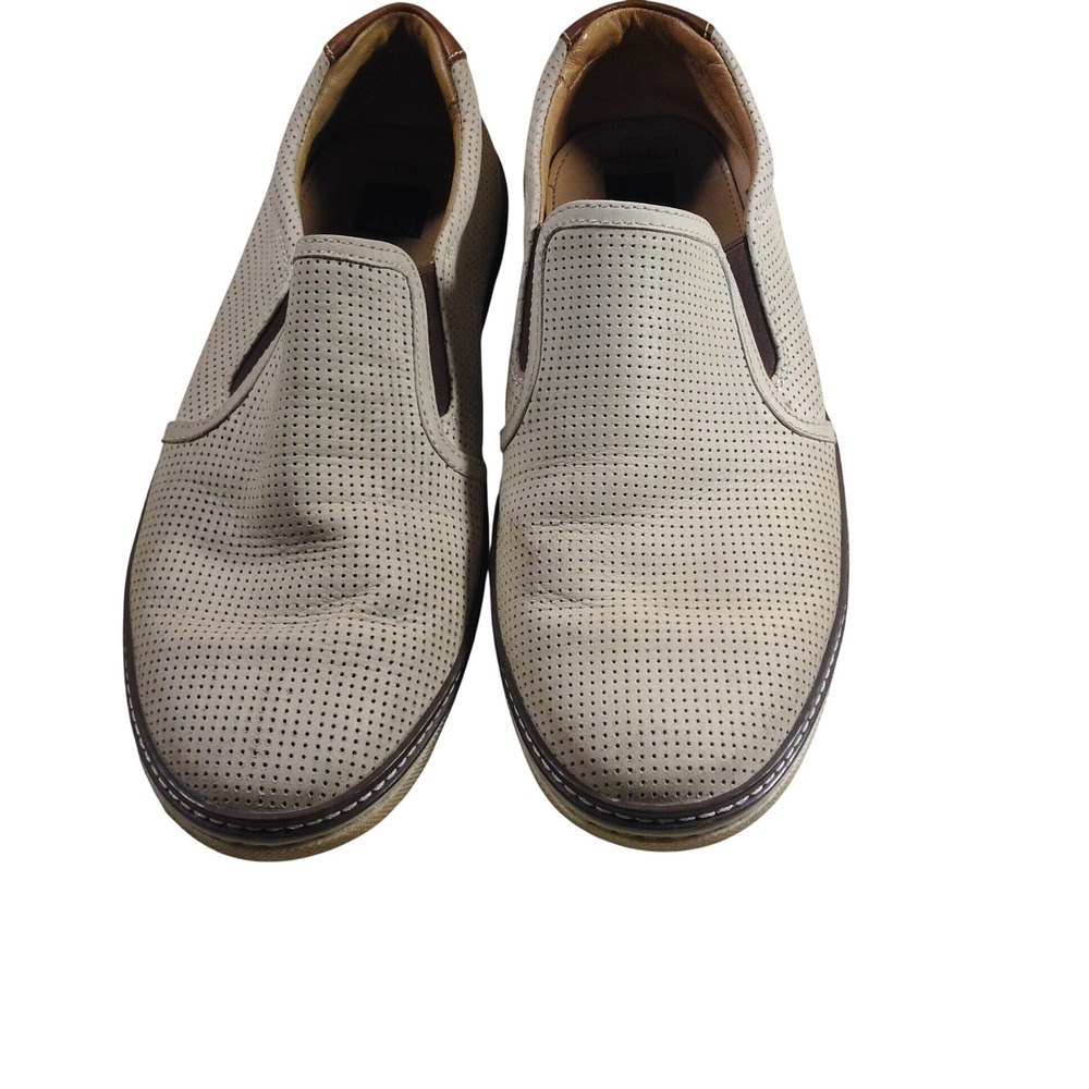 Johnston & Murphy J&M 1850 McGuffey Mens 10.5 M Tan Perforated Leather Slip-On
